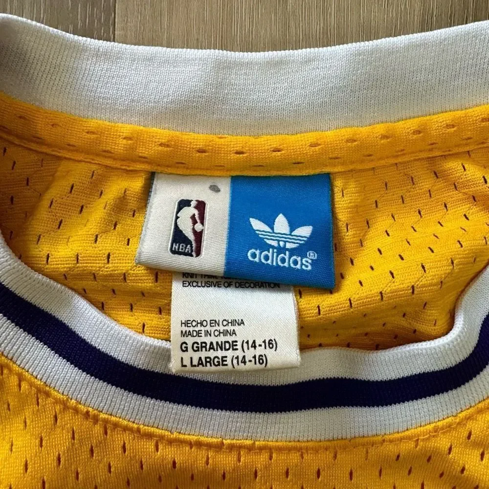 Adidas NBA Retired Jersey LA Lakers James WORTHY #42 Yellow USA Youth Large +2